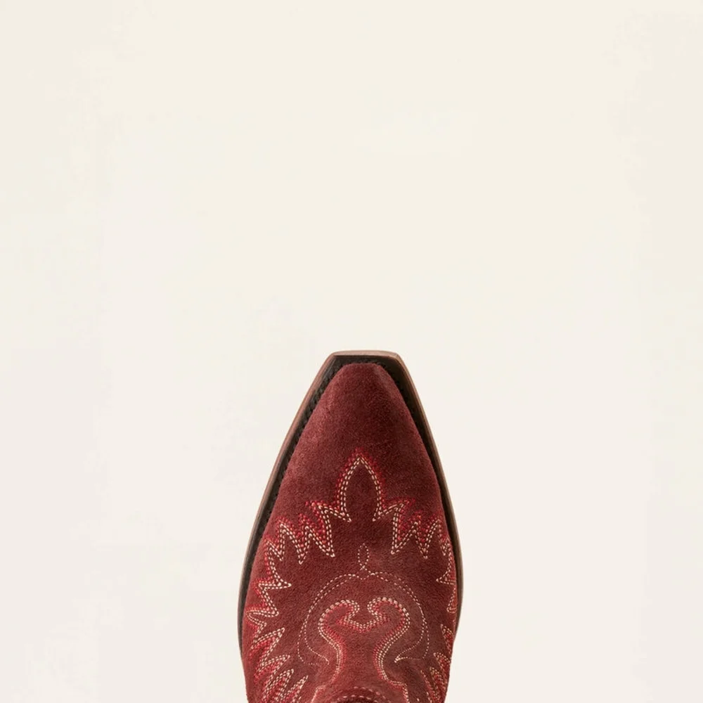 Ariat Dixon Merlot Suede Embroidered Ankle Boots NIB - Picture 7 of 11